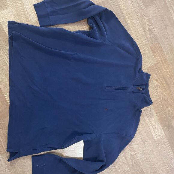 Vintage Y2K Polo Ralph Lauren Men's Navy Blue Pullover Quarter Zip Size XXL - Picture 3 of 10